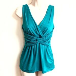🆕 Sexy low cut teal blue stretchy sleevele…